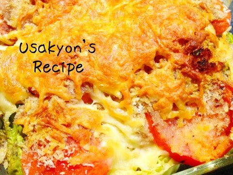 オーブンにお任せ キャベツとチキンの重ね焼き レシピ 作り方 By うさきょん2336 楽天レシピ